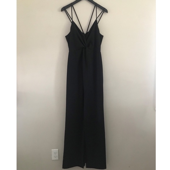 NWT Parker Black | Black Crepe Front Slit Maxi Dress | 4 - Picture 8 of 15
